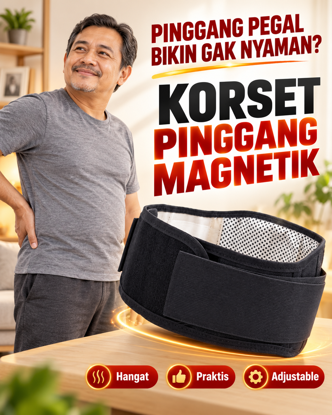 Korset Pinggang Magnetik untuk kenyamanan area pinggang